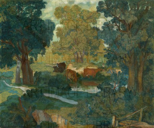 Image no. 3797: Landscape with Cows. (Nikolai Krymov), code=S, ord=0, date=EARLY 20th century