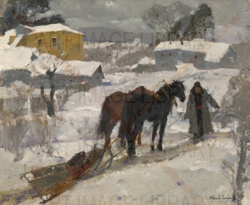 Image no. 3573: A Man with Two Horses and ... (Alessio Issupoff), code=S, ord=0, date=mid 20th century