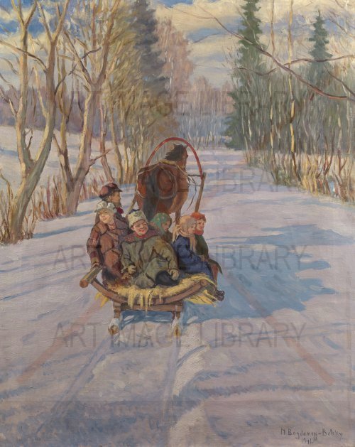 Image no. 3502: Children on a Sledge (Nikolay Bogdanov-Belsky, Nikolay Petrovich Bogdanov-Belsky), code=S, ord=0, date=1941