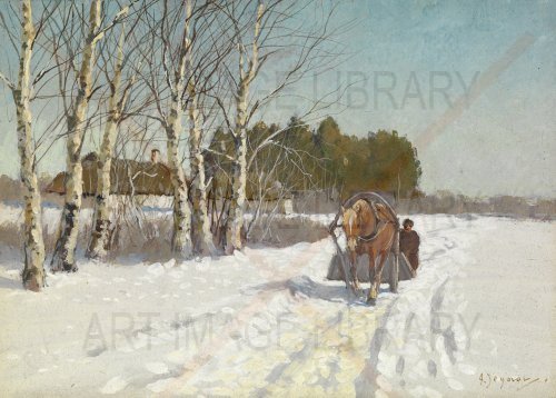 Image no. 3912: Horse and Sleigh in a Snow... (Andrei Egorov), code=S, ord=0, date=early 20th century