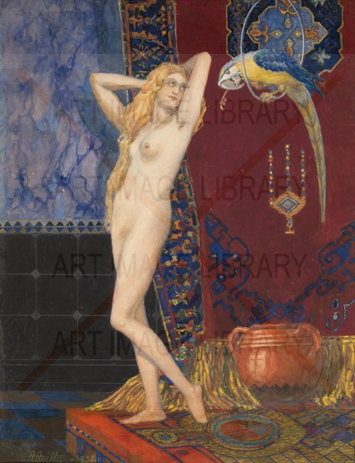 Image no. 3930: Nude with a Parrot (Alexander Apsit), code=S, ord=0, date=mid 20th century