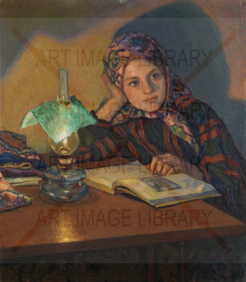 Image no. 4128: Reading Girl (Nikolay Bogdanov-Belsky, Nikolay Petrovich Bogdanov-Belsky), code=S, ord=0, date=early 20th century