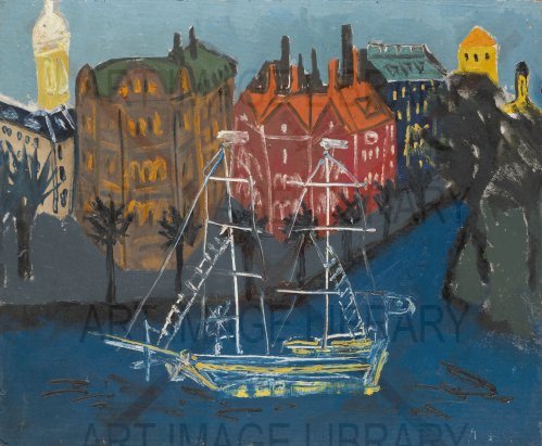 Image no. 4148: Cityscape with a Sailing Boat (Timur Novikov), code=S, ord=0, date=late 20th century