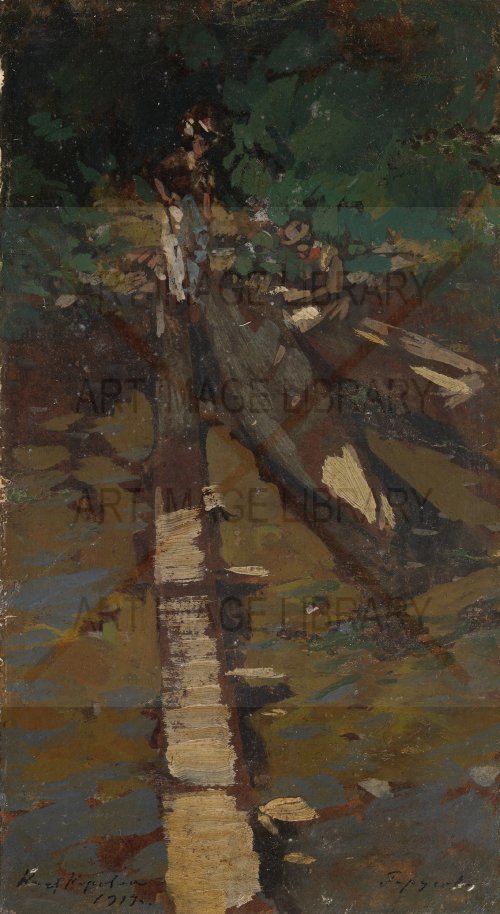 Image no. 4205: Fishermen mending a boat, ... (Konstantin Korovin), code=S, ord=0, date=1919